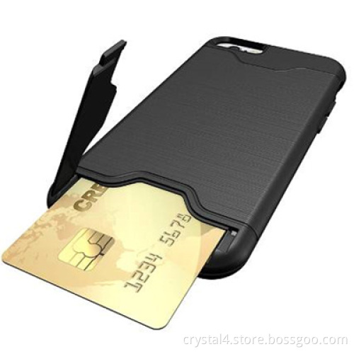Anti-falling Brushed Card Slot Phone Case with Ultra Stand